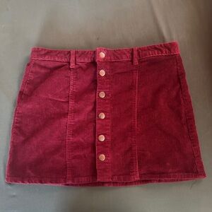 BONGO Red Mini Skirt Casual Corduroy